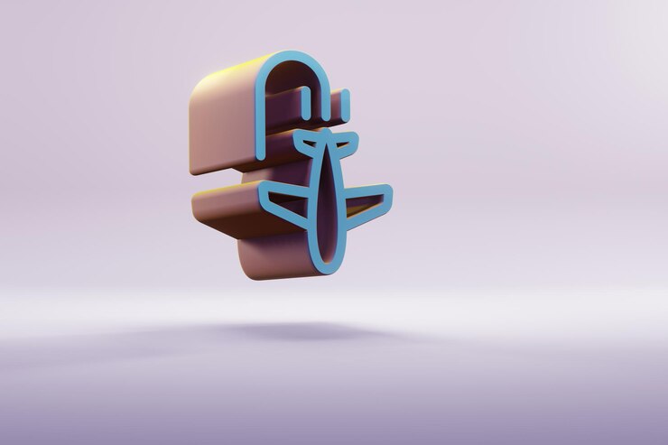 Foto hermosas ilustraciones de los íconos de las aerolíneas de la crisis económica azul en un fondo rosado brillante 3d r