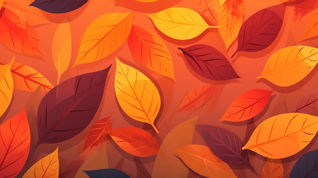 Hermosas ilustraciones de paisajes de dibujos animados de otoño generadas por AI