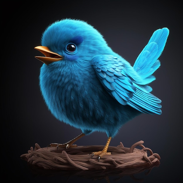 Hermosas imágenes de animales de pájaros azules AI generativa