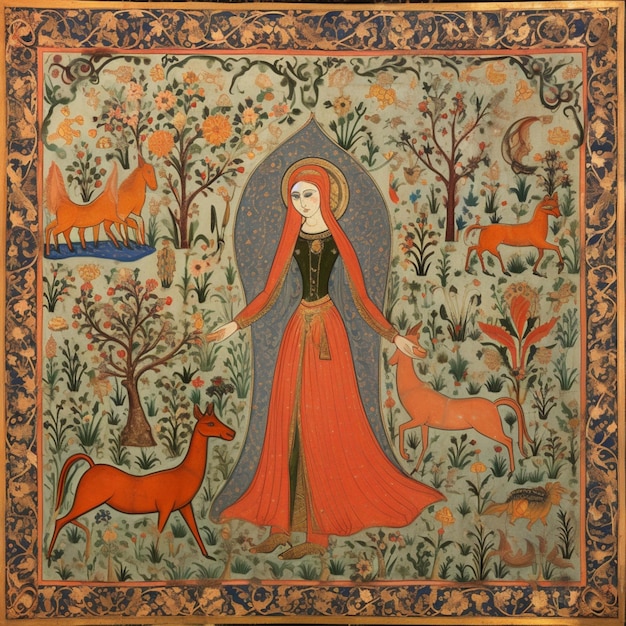 Hermosas imágenes medievales de jadeo islámico con IA generativa
