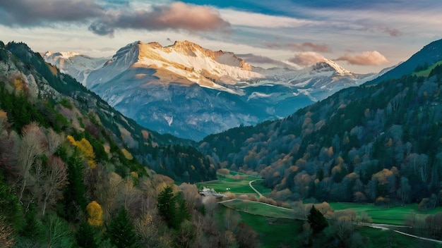 Hermosas imágenes de montañas y bosques en Suiza