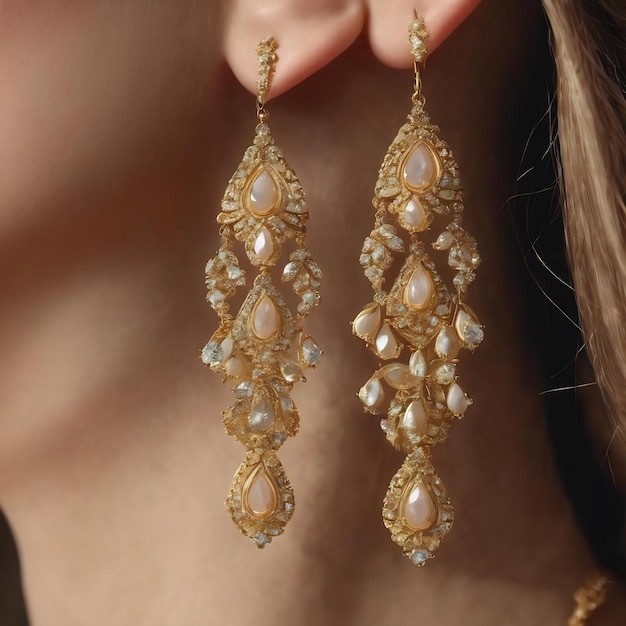 Hermosas joyas de oro para mujeres pendientes