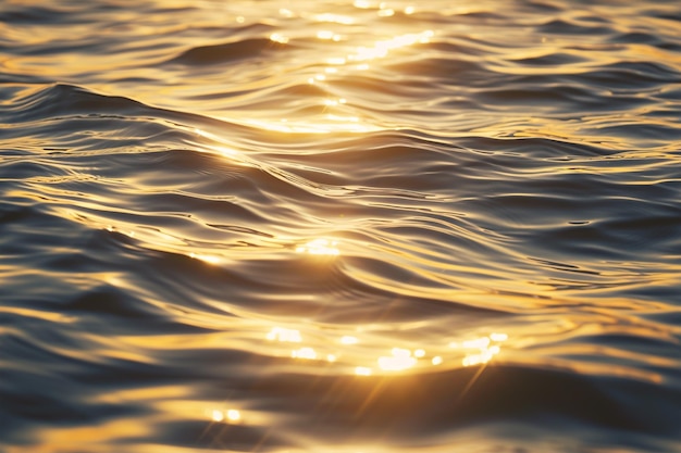 Hermosas líneas a través de los océanos surgen en luz dorada