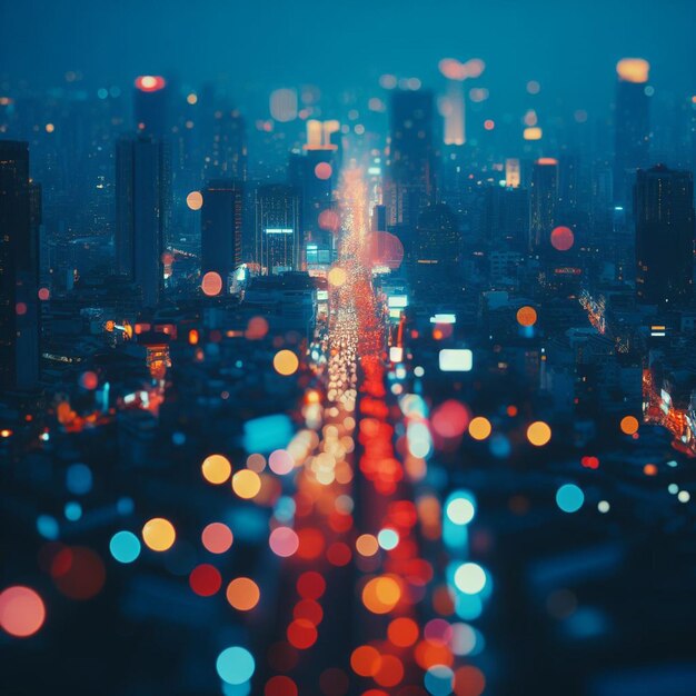 Hermosas luces de neón Bokeh urbanas chispas de estrellas círculos coloridos de moda fondo papel tapiz