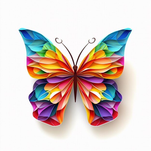 Hermosas mariposas en ilustración 3D