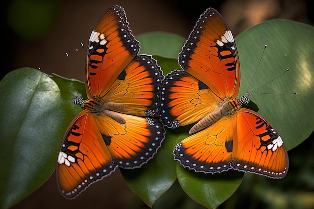 Hermosas mariposas naranjas en la naturaleza capturadas de cerca