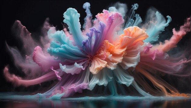 Foto hermosas medusas de vidrio de colores una medusa de colores está flotando en un fondo negro