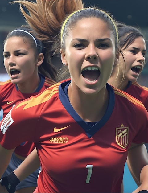 Hermosas mujeres sprot jugador de fútbol