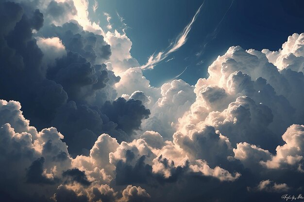 Foto hermosas nubes arte digital