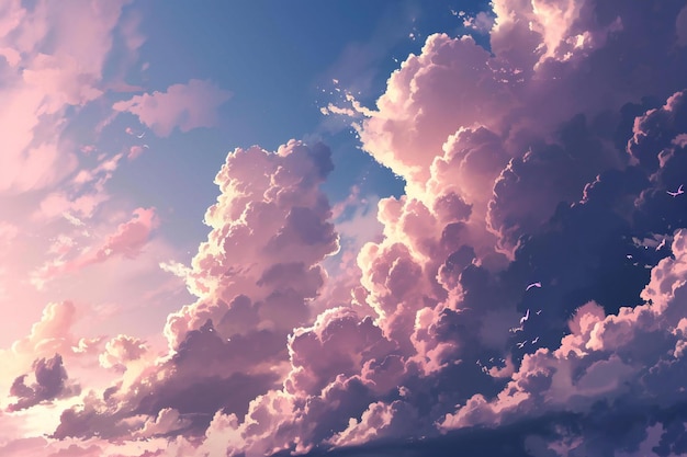 Hermosas nubes en el cielo al atardecer