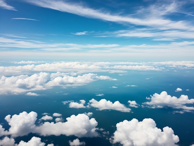 Hermosas nubes en el cielo azul Fondo de nubes