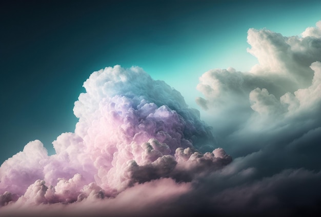 Hermosas nubes pastel sobre un fondo claro IA generativa