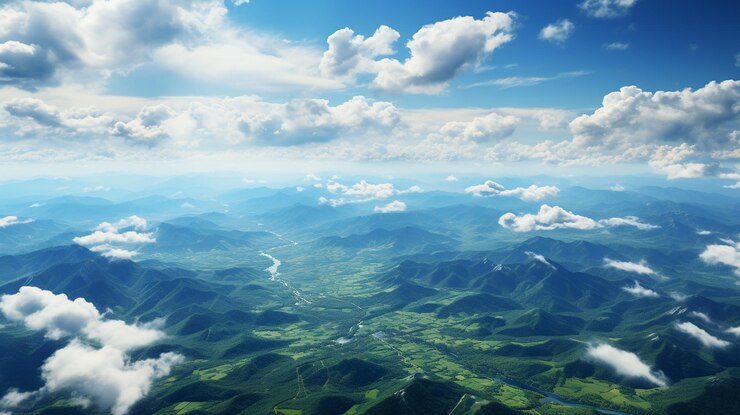 Hermosas nubes sobre el lagogenerativo ai