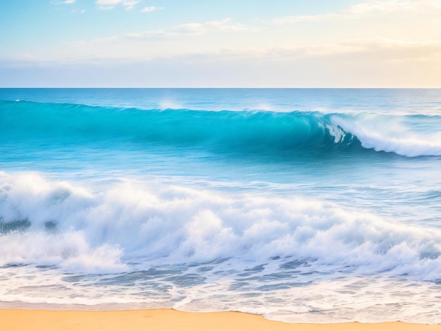 Hermosas olas junto al mar generadas ai.