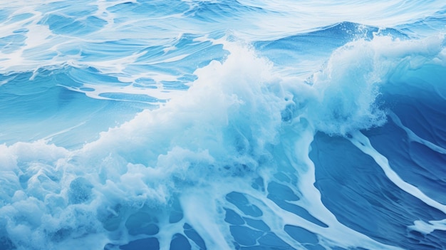 hermosas olas del mar azul con espuma