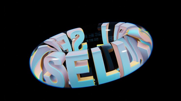 Foto hermosas palabras de fondo abstractas y coloridas se venden en un vaso sobre un fondo negro renderización 3d i
