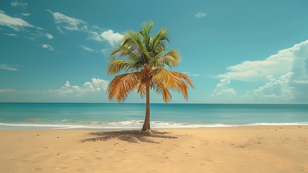 Hermosas palmeras en una playa