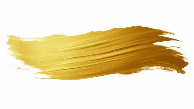 Hermosas pinceladas doradas con textura sobre un fondo blanco