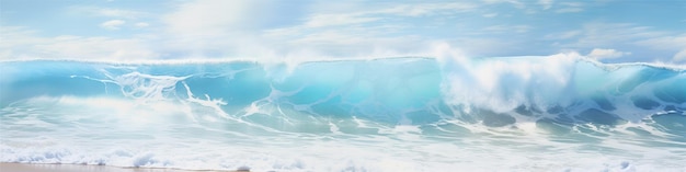 Foto hermosas playas de arena y suaves olas azules del océano fotografía realista