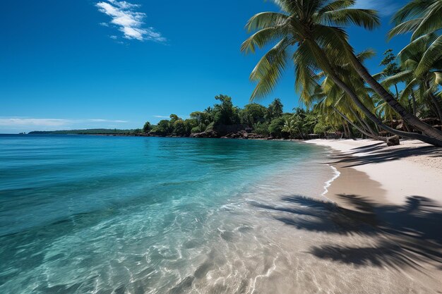 Hermosas playas tropicales y mar con palmeras de coco