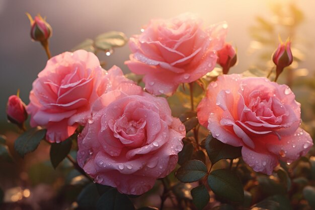 Hermosas rosas al aire libre