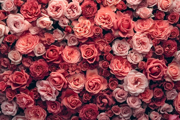 Hermosas rosas de fondo para el día de san valentín