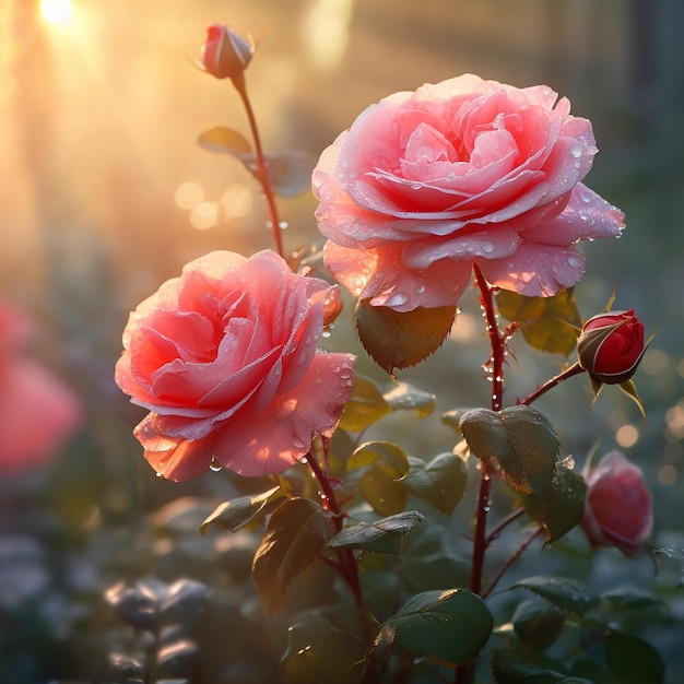 hermosas rosas generadas por la IA