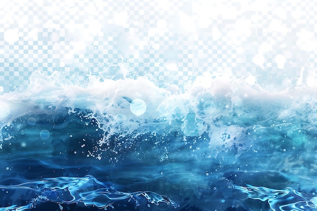 Foto hermosas salpicaduras de agua azul sobre un fondo transparente