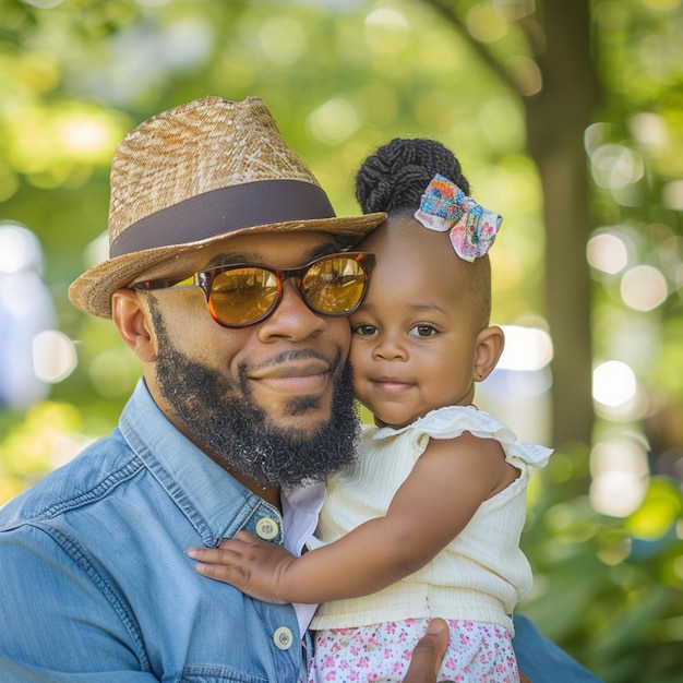 Foto hermosas sesiones fotográficas para el día del padre en poses adorables y sonrientes en un lugar maravilloso en la naturaleza