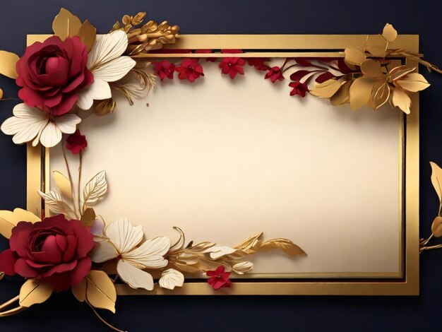 Hermosas tarjetas de invitaciones florales de bodas diseño de fondo mejor calidad plantilla de pancarta realista