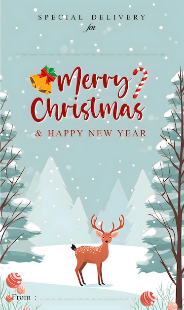 Hermosas tarjetas de Navidad y Feliz Año Nuevo