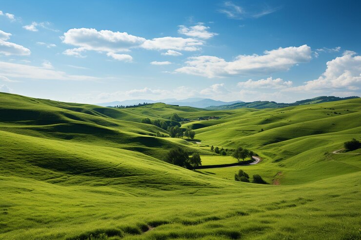 Hermosas tierras naturales de verano cálido y de pantalla ancha