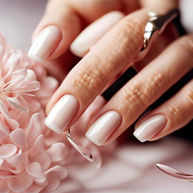 HERMOSAS UAS CON MANICURE FRANCESA UAS ACRILICAS DELICADAS MANOS (em inglês)
