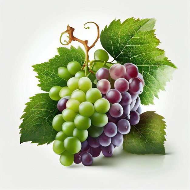 Hermosas uvas fondo verde y rojo y blanco AI Generativo