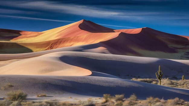 Hermosas vistas de las dunas de arena arrastradas por el viento en el desierto de Nuevo México perfectas para el fondo