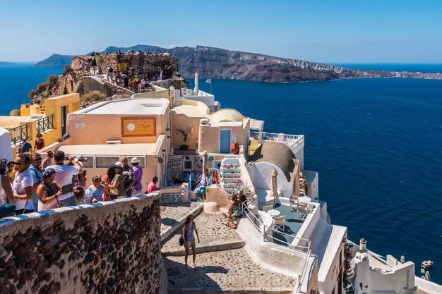 Hermosas vistas en la isla de Santorini Paisaje