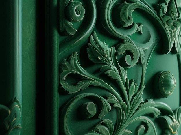 Hermoso acabado de pared de yeso veneciano decorativo verde