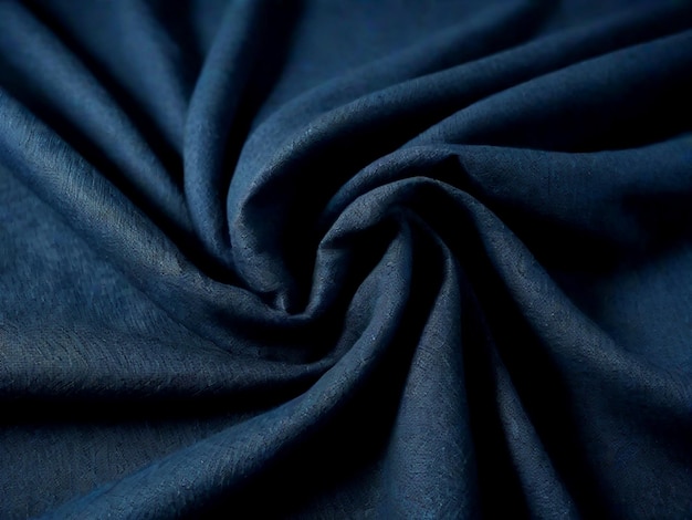 hermoso algodón mezclado con tela de poliéster en un tono azul oscuro brillante AI_Generated