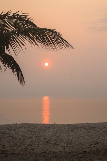 hermoso amanecer en el mar tropical