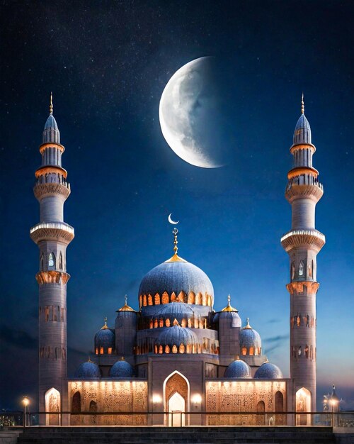 El hermoso ambiente de la mezquita en el Ramadán Mubarak