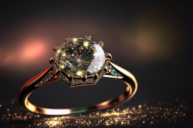 Hermoso anillo de diseñador, pancarta de joyería, regalo perfecto para cualquier ocasión generativa ai.