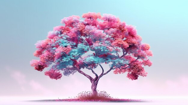 Foto hermoso árbol místico ai generativo