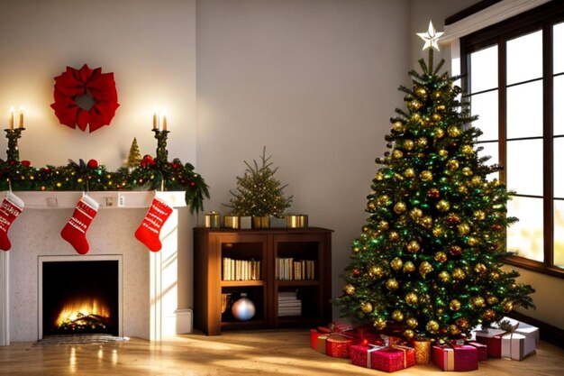 hermoso árbol de navidad mágico