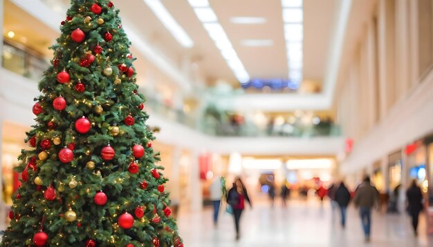 Hermoso árbol de Navidad en una tienda o hotel