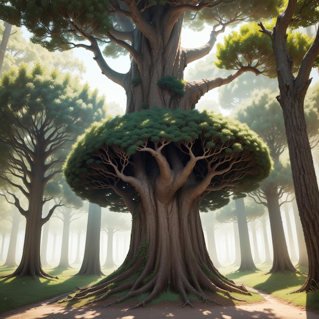 Un hermoso árbol para usar como marco o crear arte digital.