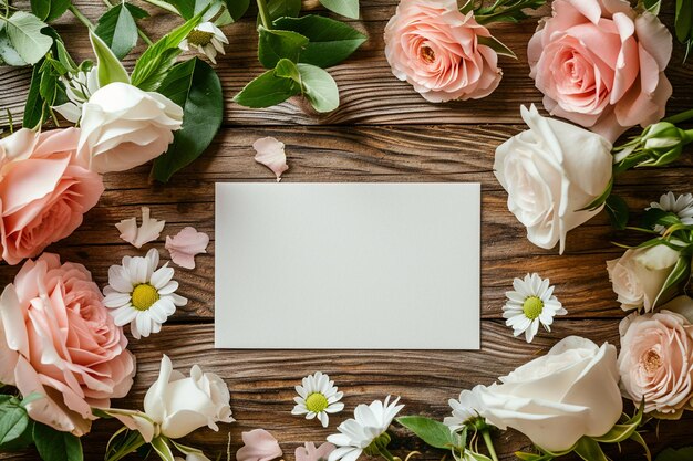 Foto un hermoso arreglo floral con una mezcla de rosas blancas y rosas