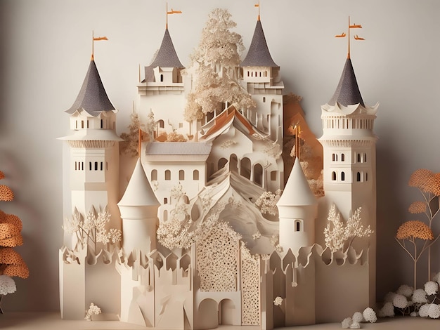 un hermoso arte de papel del palacio real