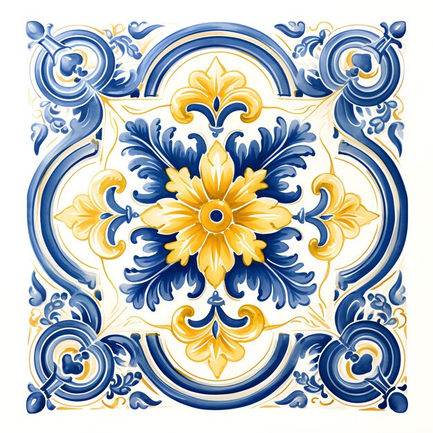 hermoso azulejo vintage de Delft en la cocina Rústico cottagecore acuarela acogedora clipart