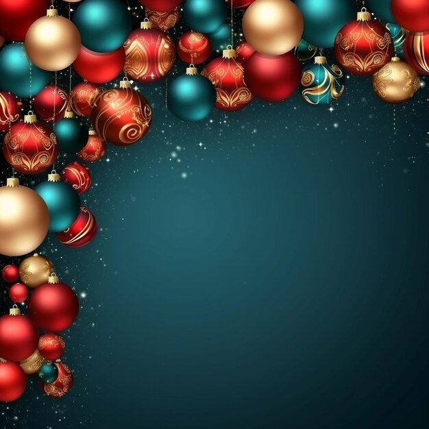 hermoso banner de bolas de navidad con espacio de texto