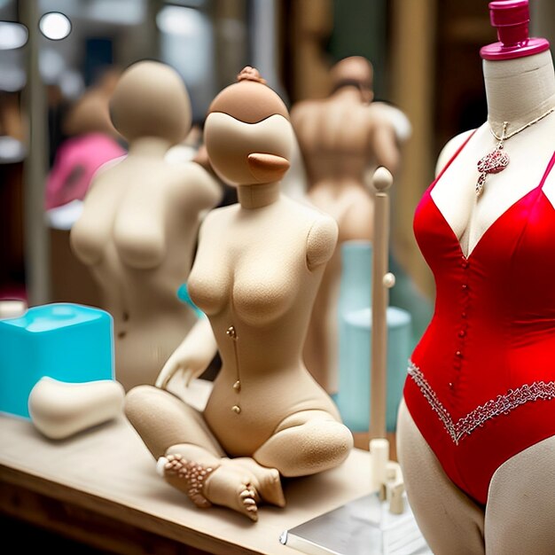 Foto hermoso bikini en un maniquí de costura